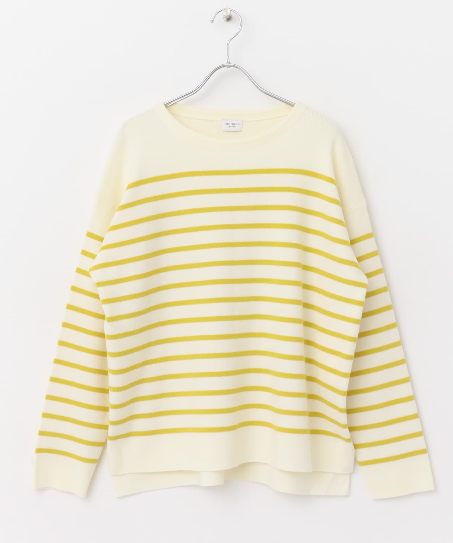 【新色追加】橫紋針織衫(米色x黃色-M-COLOR B)