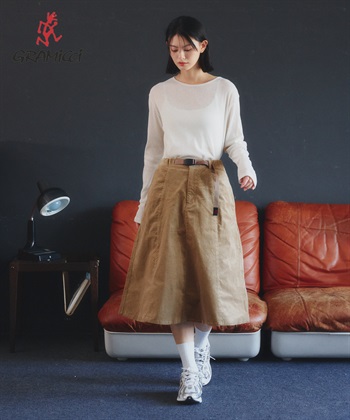 GRAMICCI / PANELED MIDI SKIRT 燈芯絨傘狀裙