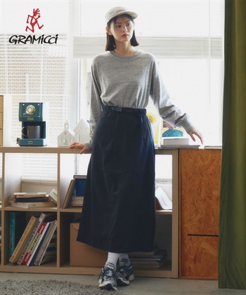 GRAMICCI / WOOL PANELED SKIRT 羊毛寬鬆長裙