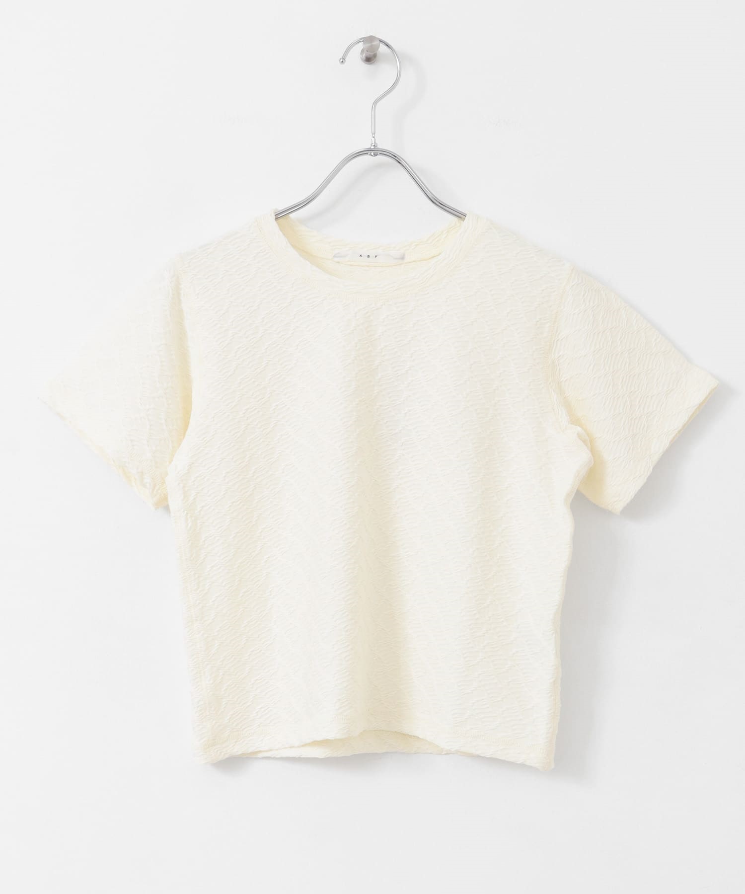 縫線設計皺褶T恤(米色-one-OFF WHITE)