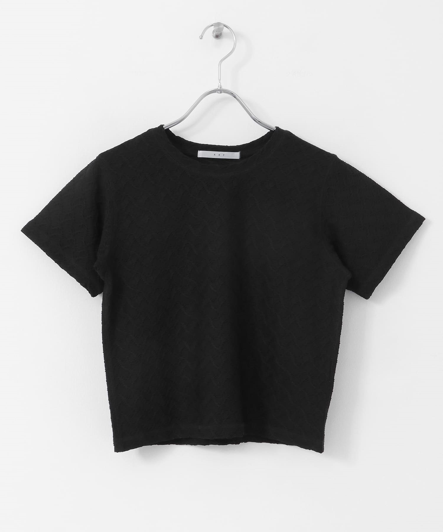 縫線設計皺褶T恤(黑色-one-BLACK)