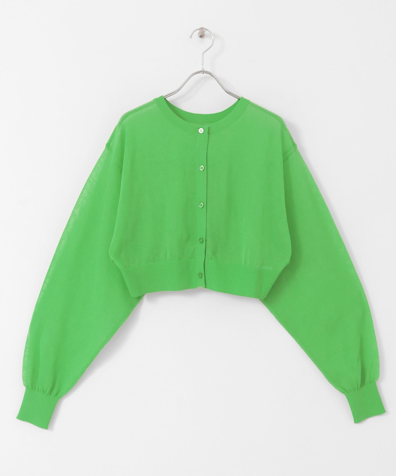 2WAY蝙蝠袖透膚針織衫(綠色-one-GREEN)