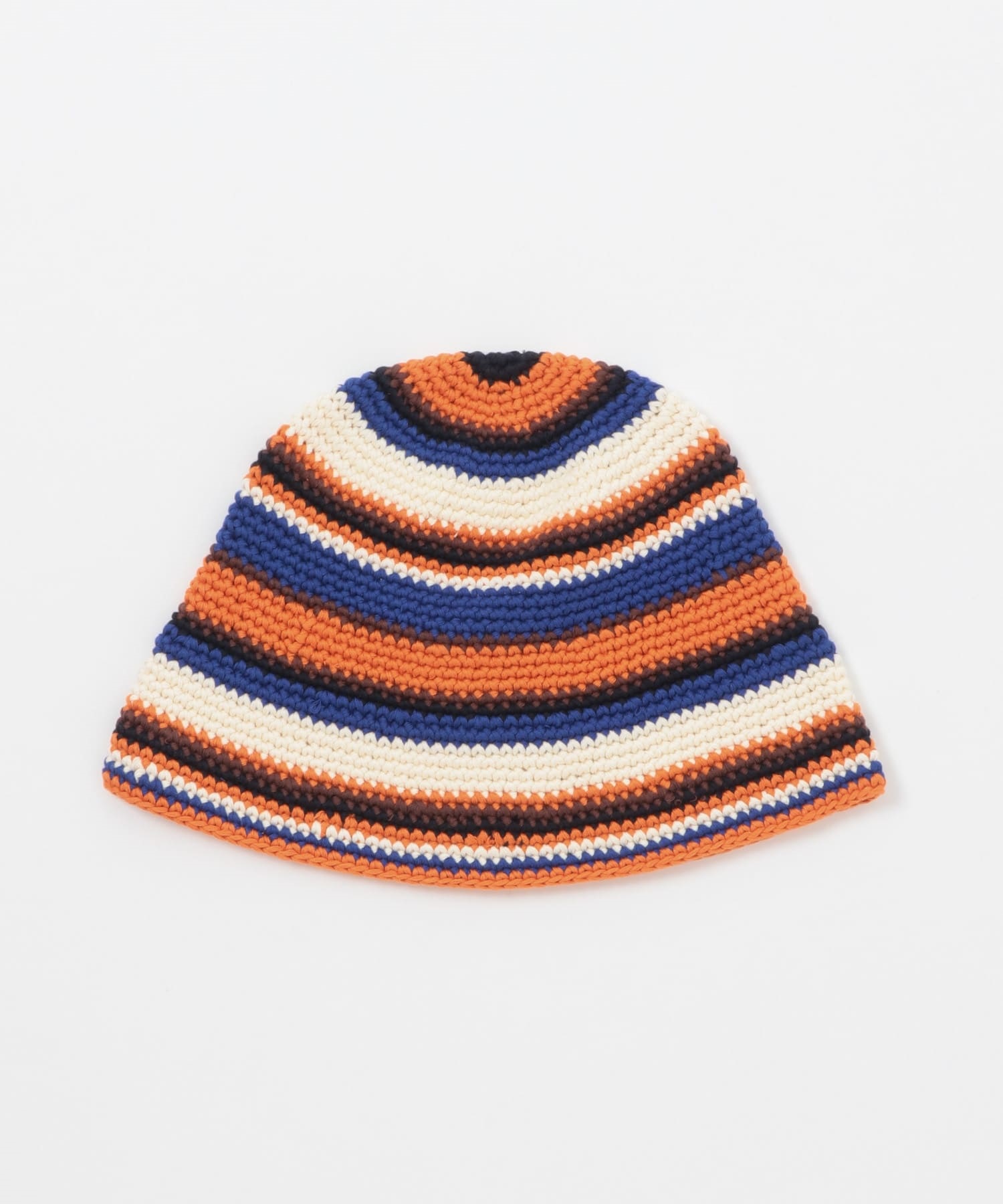 多彩橫紋針織帽(橘色x藍色-one-其他橘色)