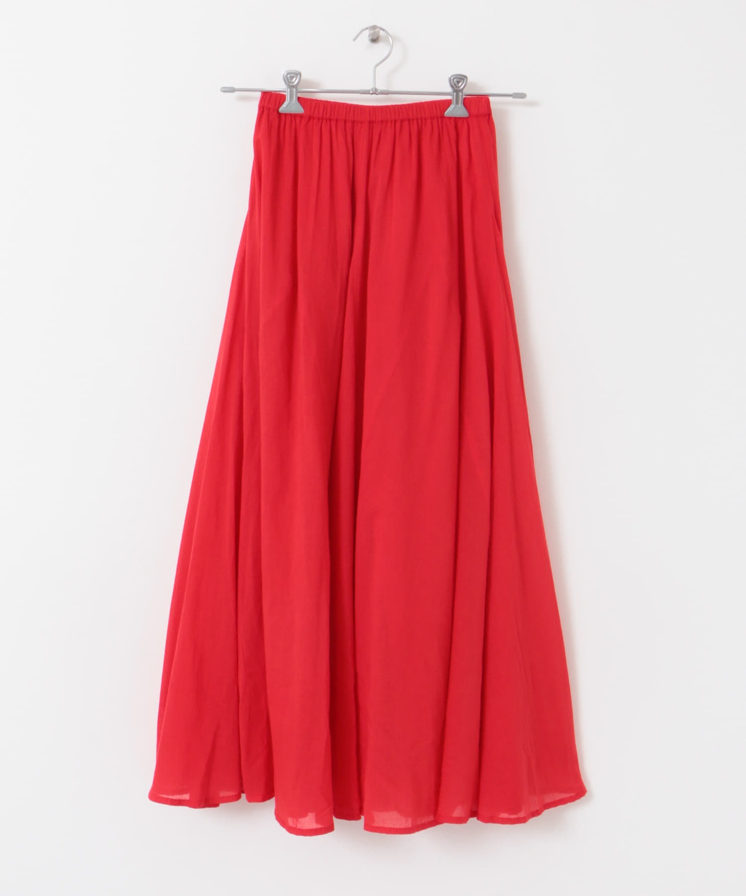 空氣感棉質巴里紗傘狀裙(紅色-FREE-RED)