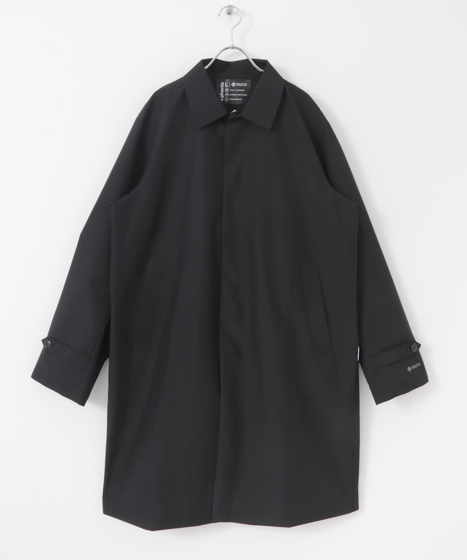 【別注】+phenix / WINDSTOPPER by GORE-TEX LABS 經典翻領風衣(黑色-XL-BLACK)