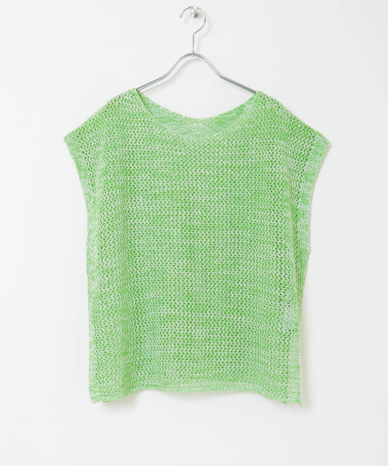 混色紗網狀針織衫(綠色-FREE-GREEN)