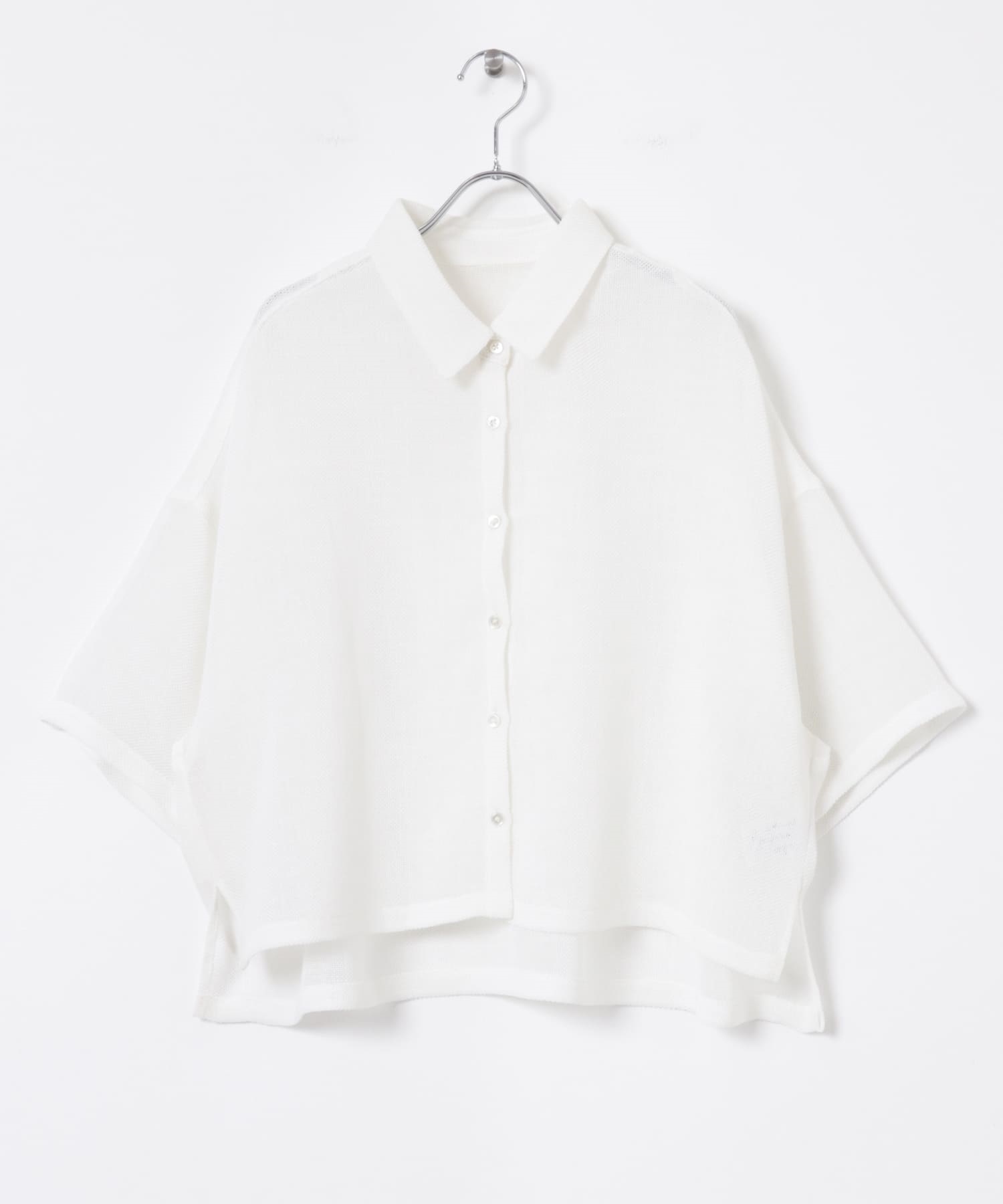 紗羅短版襯衫(米色-FREE-OFF WHITE)