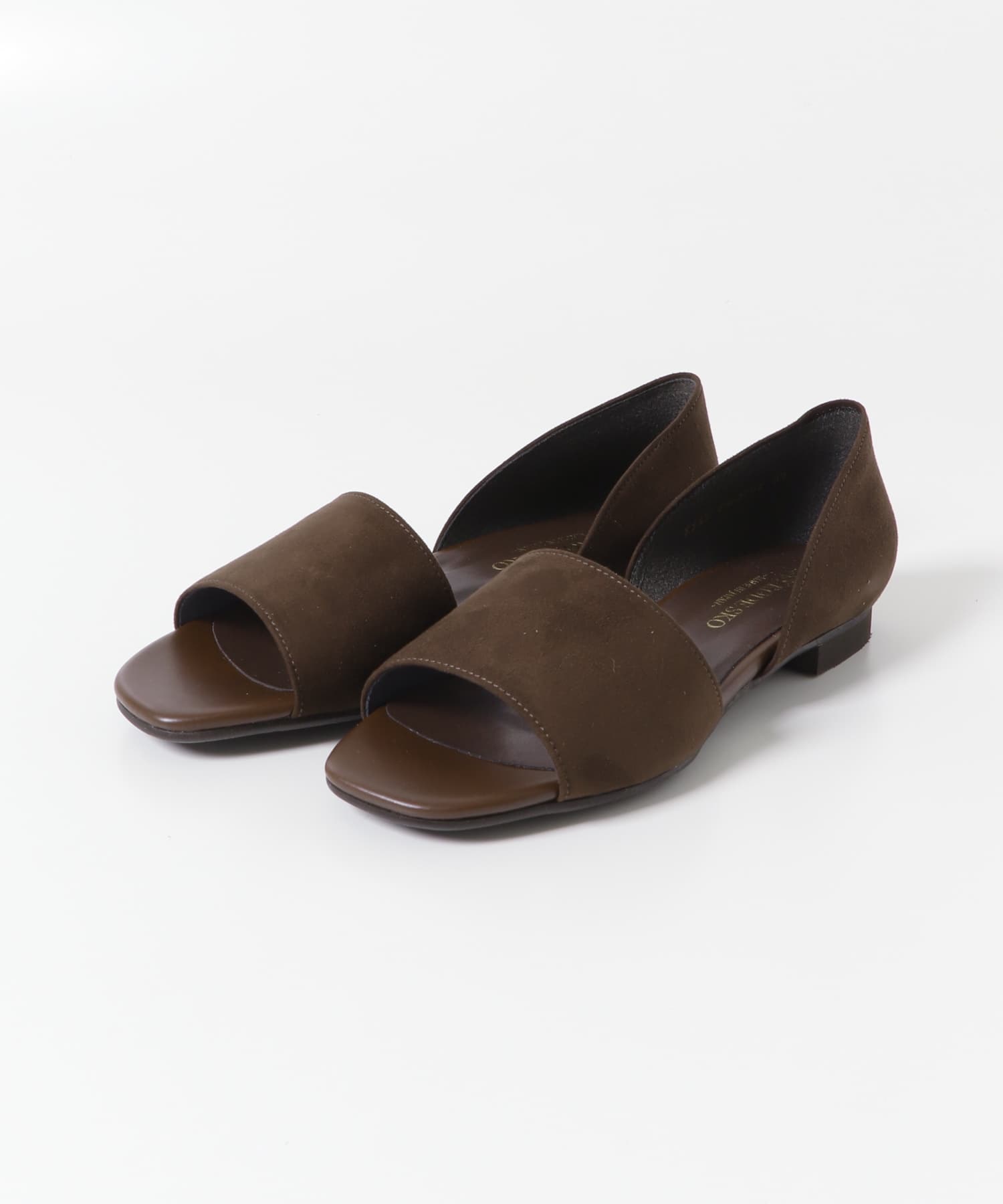 日本製寬帶平底涼鞋(棕色-37-BROWN)